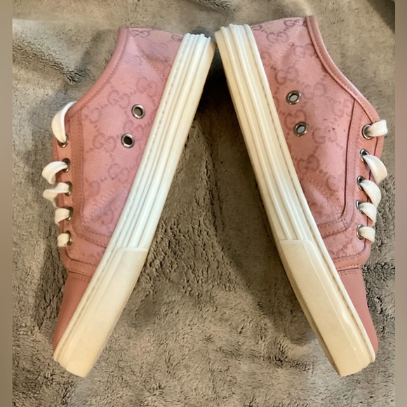 Gucci canvas & Leather low top sneaker soft pink/rose - Picture 2 of 8